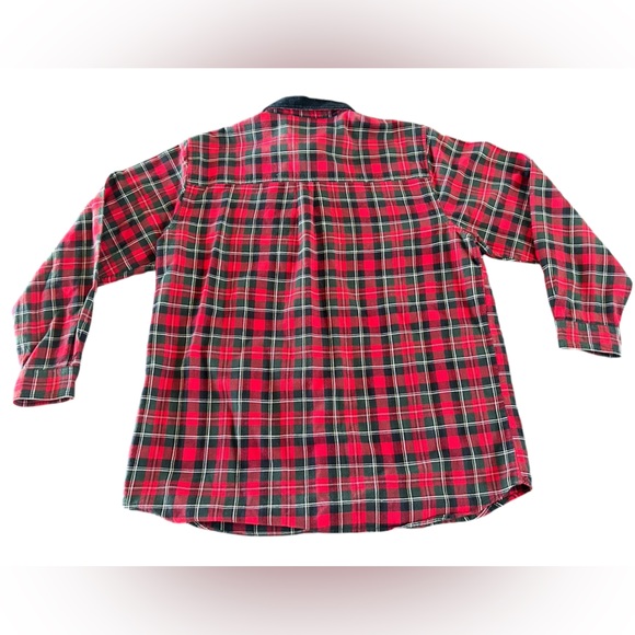 Vintage 90s Casey & Max Plaid Christmas Button Up Shirt Velvet Embroidered - Picture 6 of 6